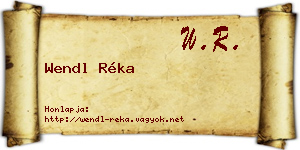 Wendl Réka névjegykártya